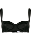 Dolce & Gabbana Lace-detail Satin Balconette Bra In Black