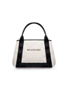 Balenciaga Md Navy Cabas Canvas Tote Bag In Multicolour