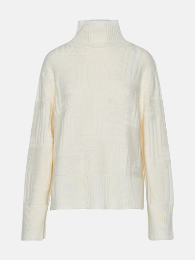 Lanvin White Cashmere Turtleneck Sweater In Beige