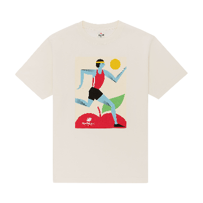 Pre-owned New Balance Made In Usa Marathon Short-sleeve Tee 'raw Cashew' In Cream