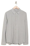 Zachary Prell Bill Stretch Knit Button-up Shirt In Light Grey