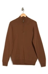 Rodd & Gunn Cashmere Merino Half-zip Sweater In Ginger