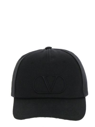 Valentino Garavani Vlogo-embroidered Cap In Black