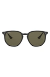 Ray Ban Ray-ban Polarized Sunglasses, Rb4306 54 In Black/ Green Solid