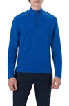 Bugatchi Cotton Quarter Zip Pullover In French Blue