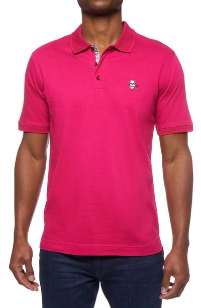 Robert Graham Archie Short Sleeve Polo In Berry