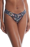 Hanky Panky Floral Print Supima® Cotton Low Rise Thong In Multicolor