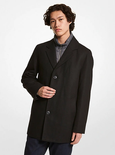 Michael Kors 2-in-1 Wool Blend Coat In Black