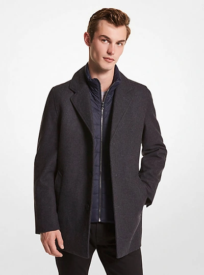 Michael Kors 2-in-1 Wool Blend Coat In Grey