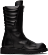 Rick Owens Basket Creeper Leather Boots In 09 Black