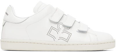 Isabel Marant Perforated-logo Touch-strap Sneakers In White