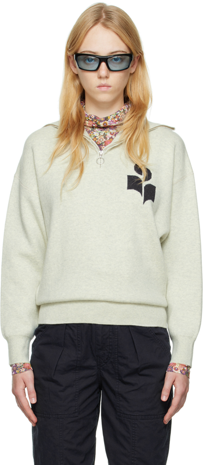 Isabel Marant Étoile Azra Logo-print Jumper In Light Grey