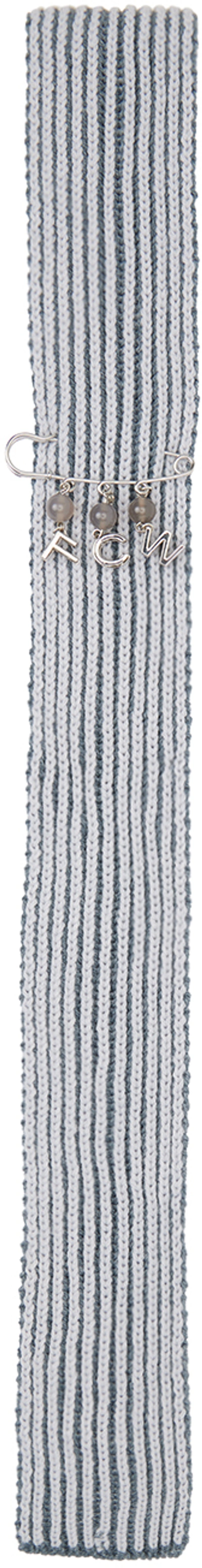 Feng Chen Wang Gray & White Sheepswool Scarf In Grey