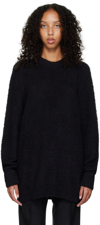 Maison Margiela Oversize Boiled Cotton Blend Sweater In 900 Black
