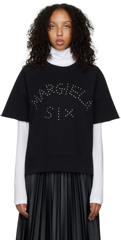 Mm6 Maison Margiela Black Studded Sweatshirt