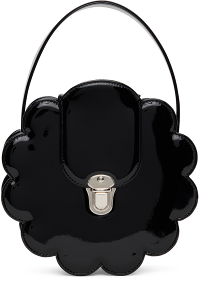 Comme Des Garcons Girl Black Glossy Flower Bag In 1 Black