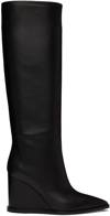 Gianvito Rossi Leather Wedge Knee-high Boots In Black