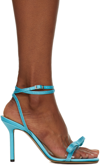 Mach&mach Blue French Bow 95 Heeled Sandals In Ocean Blue