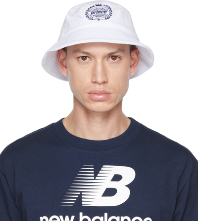 Sporty And Rich White Prince Edition Crest Bucket Hat
