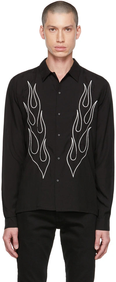 Double Rainbouu Black Blazed Shirt In Blazed (black / Whit