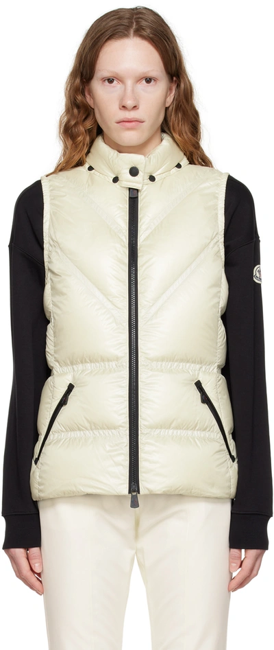 Moncler Off-white Moye Down Vest In Natural