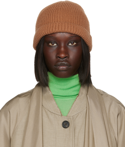 The Row Ribbed-knit Cashmere Beanie In Camel