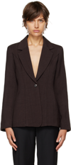 Co Pintuck Fitted Single-breasted Blazer In 208 Dark Brown