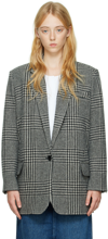 Isabel Marant Étoile Cikaito Single Breast Wool Blazer In Ecbk Ecru/black