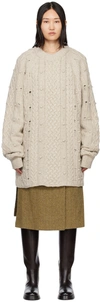 Andersson Bell Beige Long Sweater In Ecru