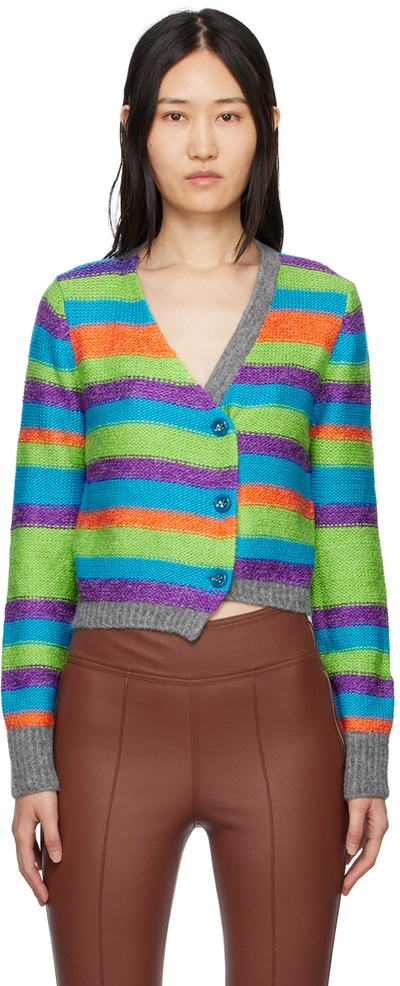 Andersson Bell Marta Striped Asymmetric-front Cardigan In Multicolor