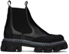 GANNI BLACK CLEATED LOW CHELSEA BOOTS