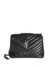 Saint Laurent Women's Medium Loulou Matelassé Leather Shoulder Bag In Black