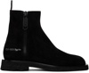 Off-white Spongesole Suede Ankle Boots In Black Black
