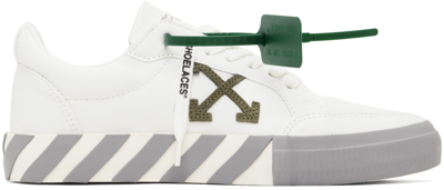 Off-white Grey Low Vulcanized Canvas Sneakers In White