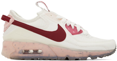 Nike White Air Max Terrascape 90 Sneakers In Summit White,pink Glaze,pomegranate