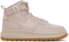 Nike Pink Air Force 1 High Utility 2.0 Sneakers In Fossil Stone/pearl W