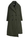 Alexander Mcqueen Double Breast Long Puffer Jacket In Green