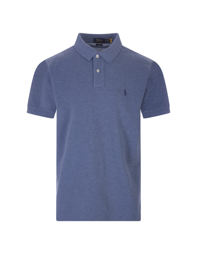 Ralph Lauren Man Slim Fit Polo In Bedford Melange Pique In Bedford Heather