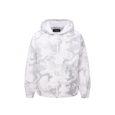 Dolce & Gabbana Camouflage Logo Print Jacket In White