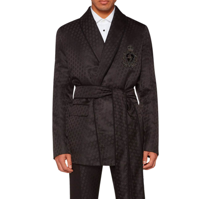 Dolce & Gabbana Jacquard Tuxedo Jacket In Black