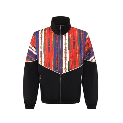 Gucci Flower Print Silk Bomber Jacket In Black