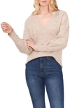 1.state Women's Long Sleeve Pull On V-neck Sweater In Oatmeal