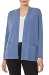 Jones New York Womens Knit Open Front Cardigan Sweater In Blue