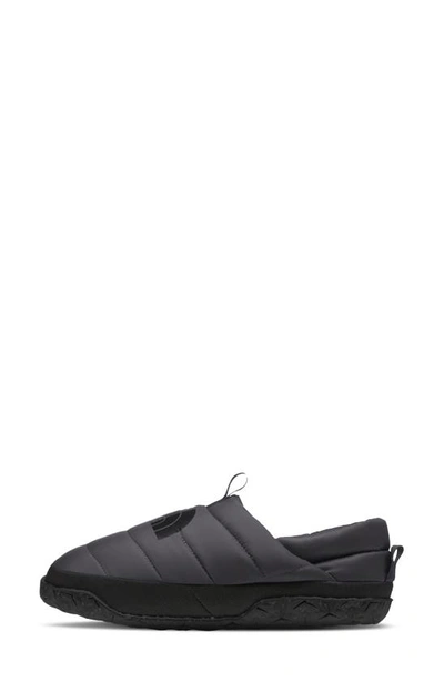 The North Face Nuptse Down Slipper In Asphalt Grey/ Tnf Black