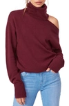 Paige Raundi Cutout Shoulder Sweater In Fig