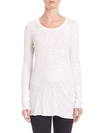 Atm Anthony Thomas Melillo Destroyed Wash Long-sleeve Slub Jersey Tee In White/ Silver Foi