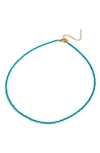 Savvy Cie Jewels Turquoise Beaded Necklace In Green