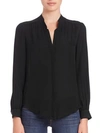 L Agence Bianca Silk-georgette Blouse In Black