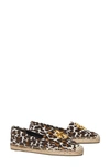 Tory Burch Eleanor Leopard Medallion Espadrilles In Reva Leopard/perfect Black