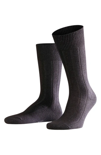 Falke Men's Llasa Solid Ribbed Socks In Anthra Mel
